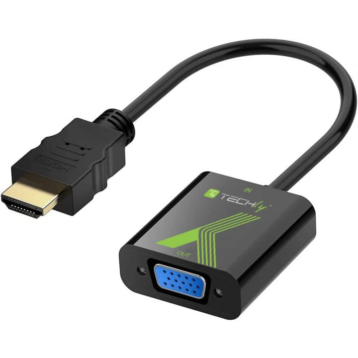 Techly IDATA HDMI-VGA2 adaptador de cabo de vídeo VGA (D-Sub) Preto