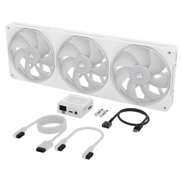 Ventilador de caixa Corsair LX RGB Series iCUE Link LX360 RGB White…