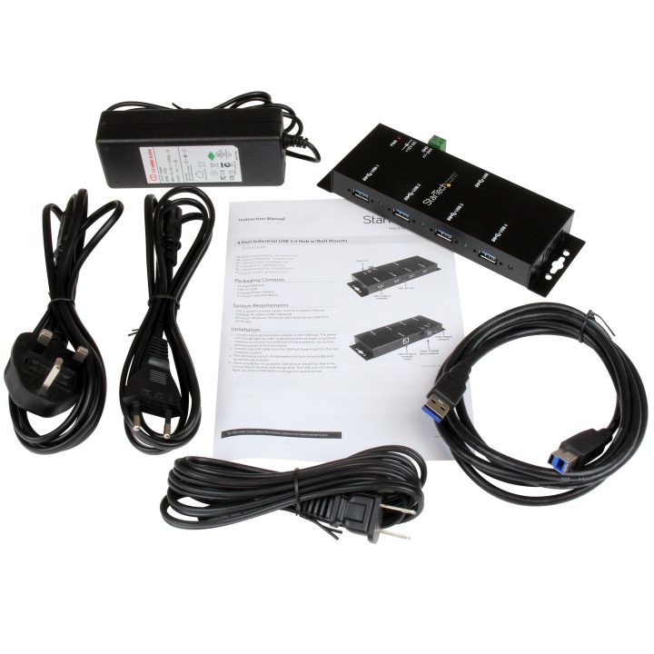 StarTech.com 4-Port USB 3.0 Hub - 5Gbps - Industrial Metal USB-A…