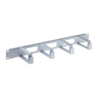 Intellinet 19" 1U Cable Management Panel, 4 Long Plastic Rings, Gray