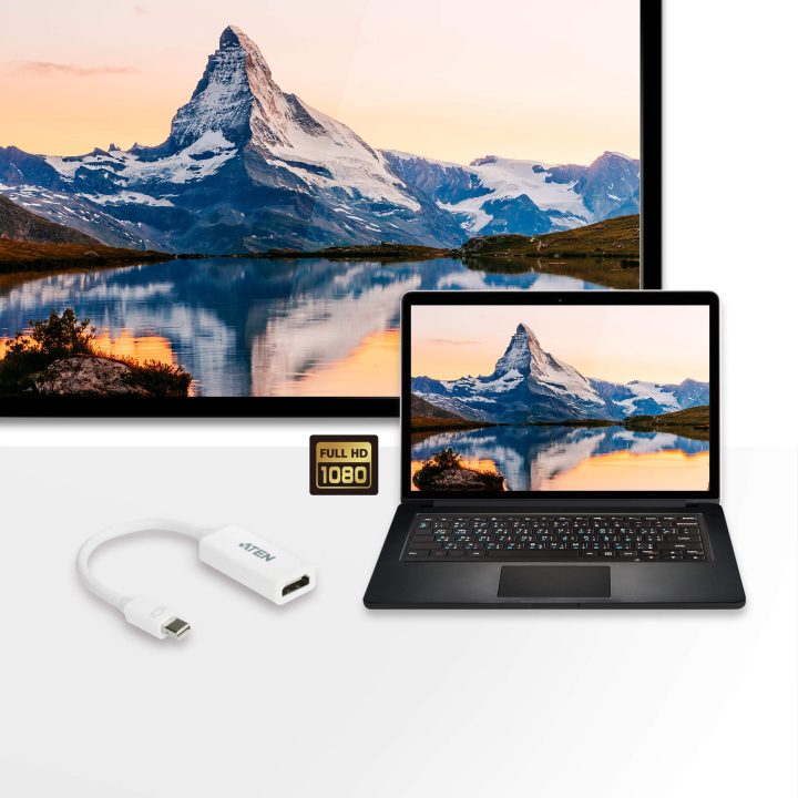 ATEN Adaptador de Mini DisplayPort para HDMI