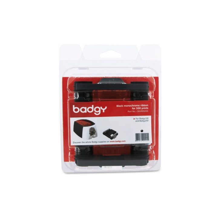 Consumível monocromático preto para 500 impressões Badgy CBGR0500K