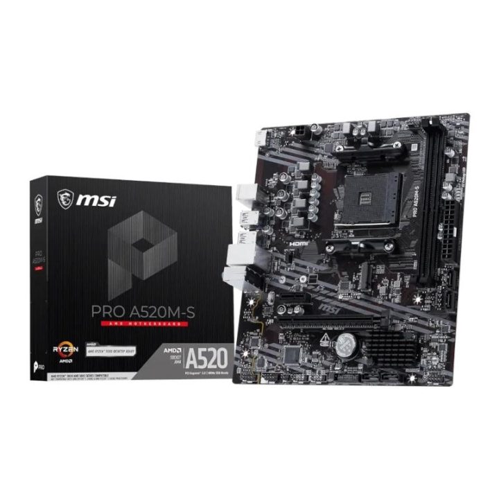 MSI Motherboard PRO A520M-S mATX AM4 (911-7C96-071)