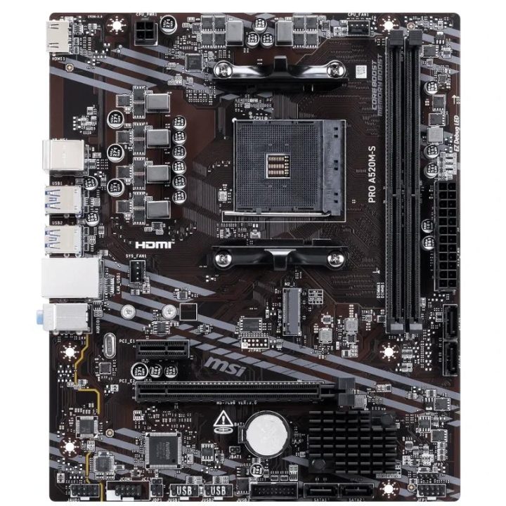 MSI Motherboard PRO A520M-S mATX AM4 (911-7C96-071)