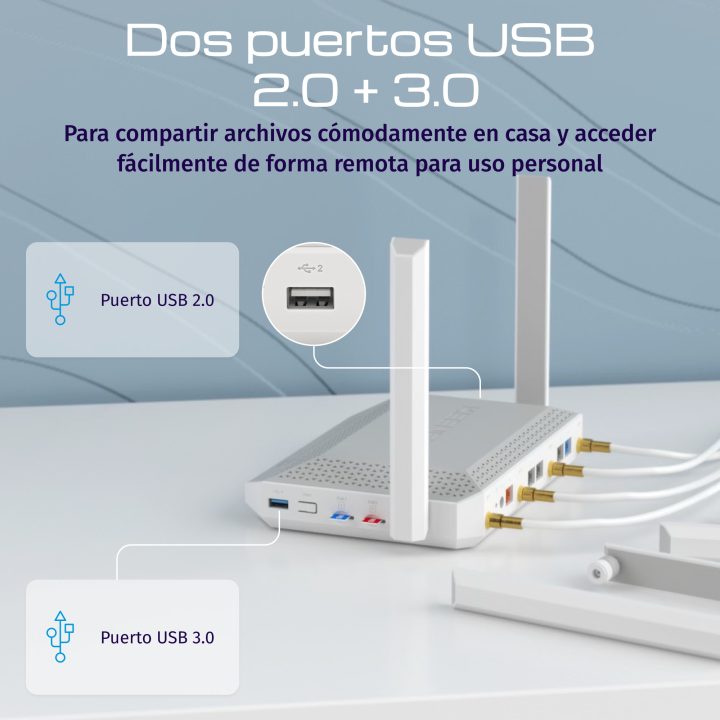 Keenetic Hero 5G (KN-4110) Módem router AX3000 Wi-Fi 6 5G Mesh con 2…