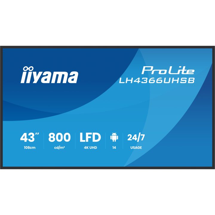 iiyama LH4366UHSB-B1AG Signage Display Flat Panel for Digital Signage…