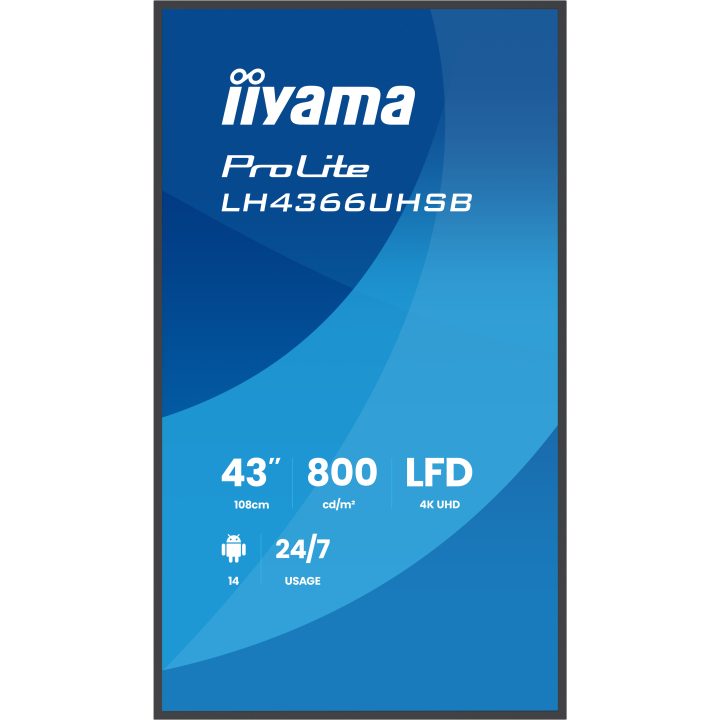 iiyama LH4366UHSB-B1AG Signage Display Flat Panel for Digital Signage…