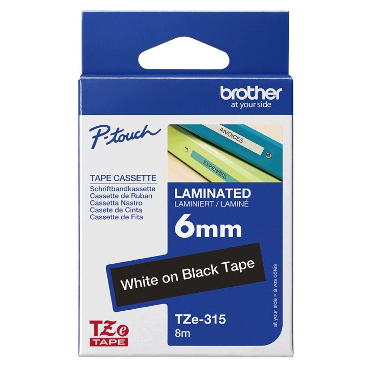 Brother TZE315 Label Printer Tape White on Black TZe