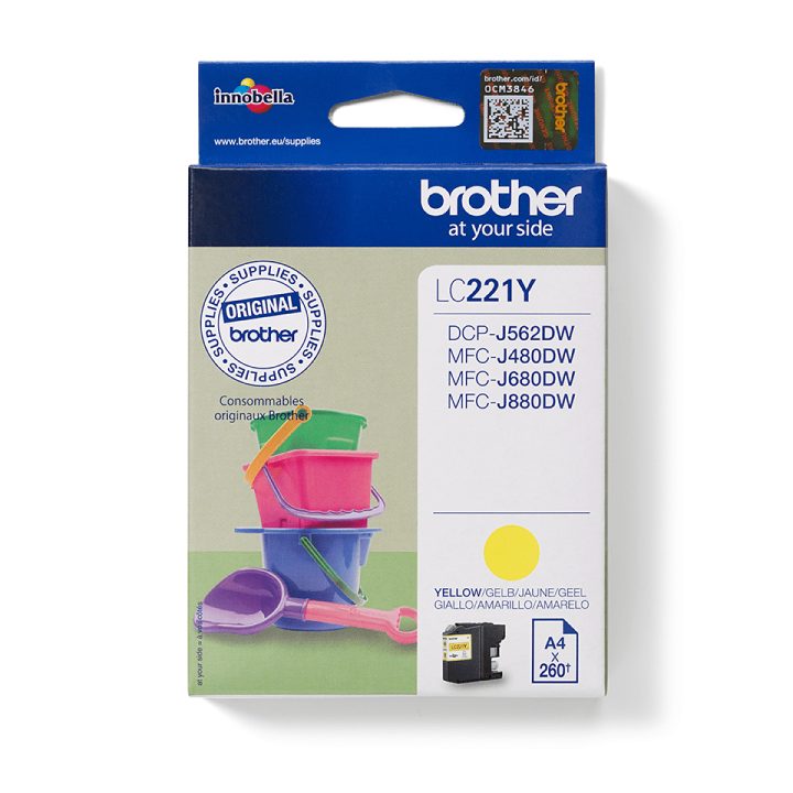 Brother LC221Y cartucho de tinta 1 pieza(s) Original Amarillo