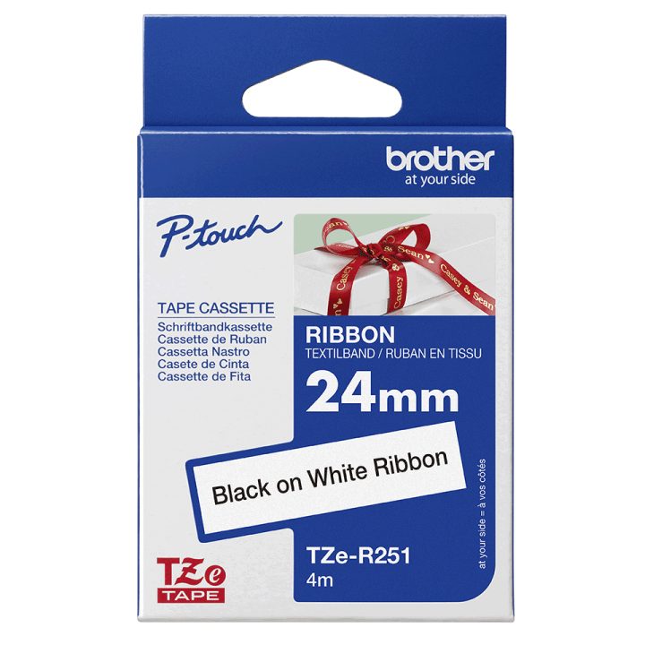 Brother TZE-R251 fita para impressora de etiquetas Preto sobre branco