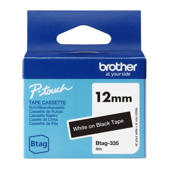 Brother BTAG-335 Label Printer Tape White on Black