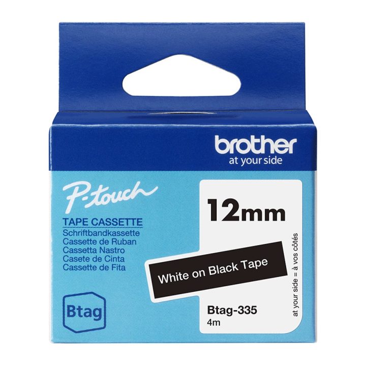 Brother BTAG-335 Label Printer Tape White on Black