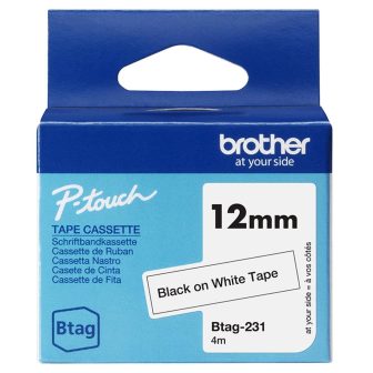 Brother BTAG-231 fita para impressora de etiquetas Preto sobre branco