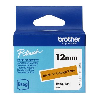 Brother BTAG-T31 cinta para impresora de etiquetas Negro sobre naranja