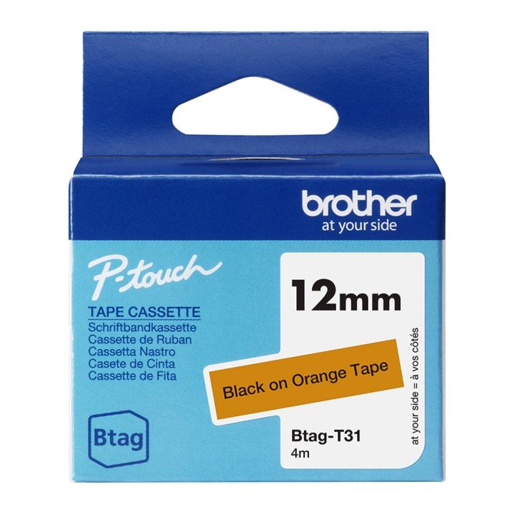 Brother BTAG-T31 Label Printer Tape Black on Orange