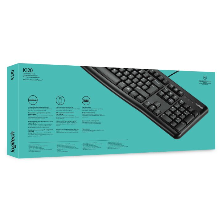 Logitech K120 for Business Universal USB Keyboard AZERTY French Black