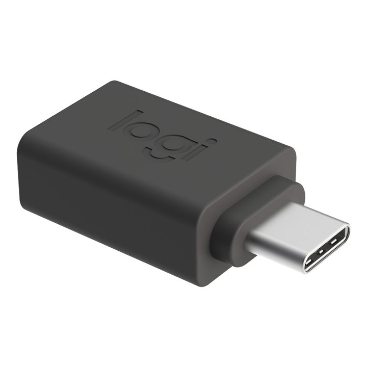Logitech 956-000005 USB-C to USB-A Gender Changer Graphite