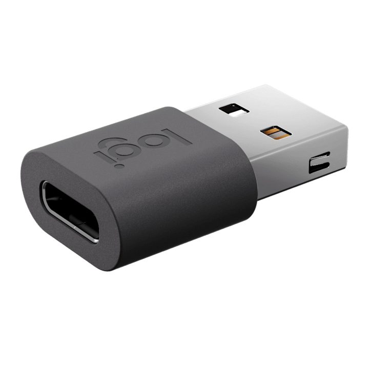 Logitech 956-000169 USB-C to USB-A Gender Changer Graphite