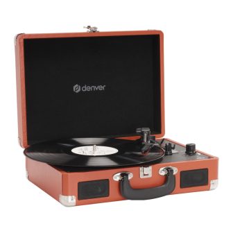 Denver VPL-120R Turntable Belt-Drive Turntable Red Semi-Automatic
