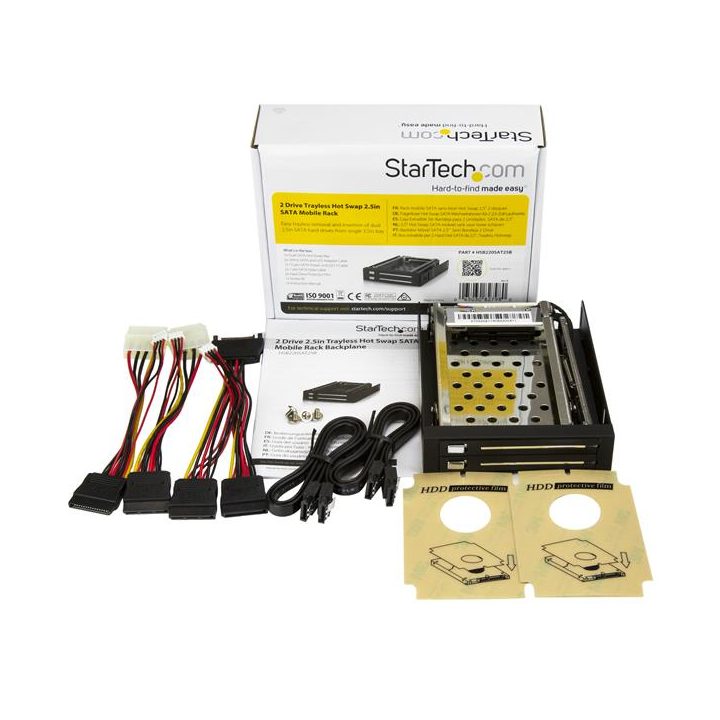 StarTech.com Backplane de Rack Móvel para 2 Discos Rígidos HDD SATA…