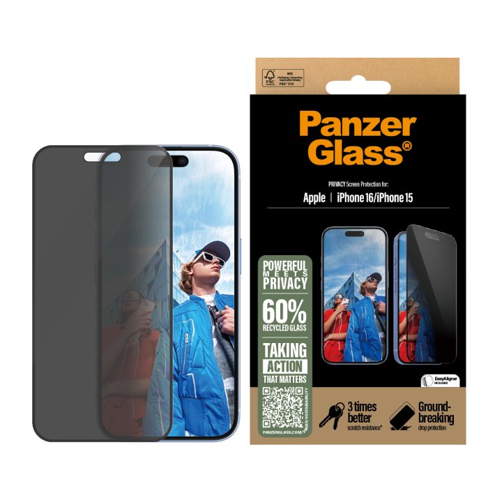 PanzerGlass ® 2-Way Privacy Screen Protector iPhone 16 | 15 |…