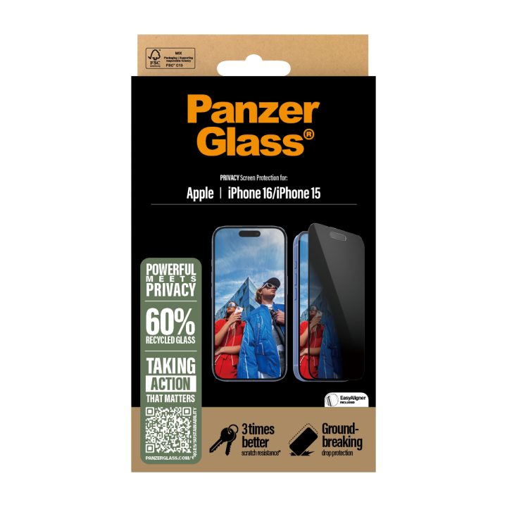 PanzerGlass ® 2-Way Privacy Screen Protector iPhone 16 | 15 |…