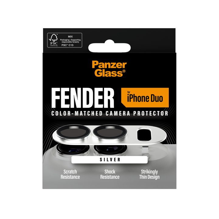 PanzerGlass® Fender Camera Lens Protector Silver iPhone Duo Screen…