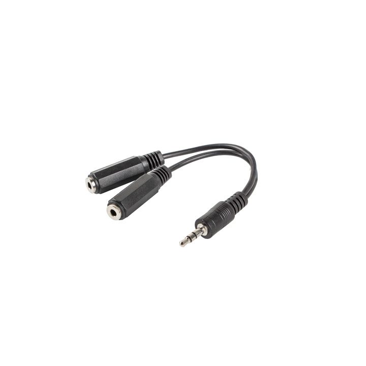 Adaptador Lanberg jack stereo macho a jack stereo hembra x2 10 cm…