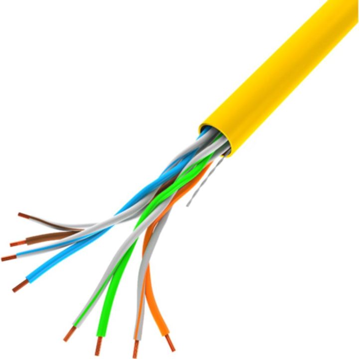 Bobina de cabo de rede Lanberg UTP 305m RJ45 sólido CCA AWG24 amarelo…
