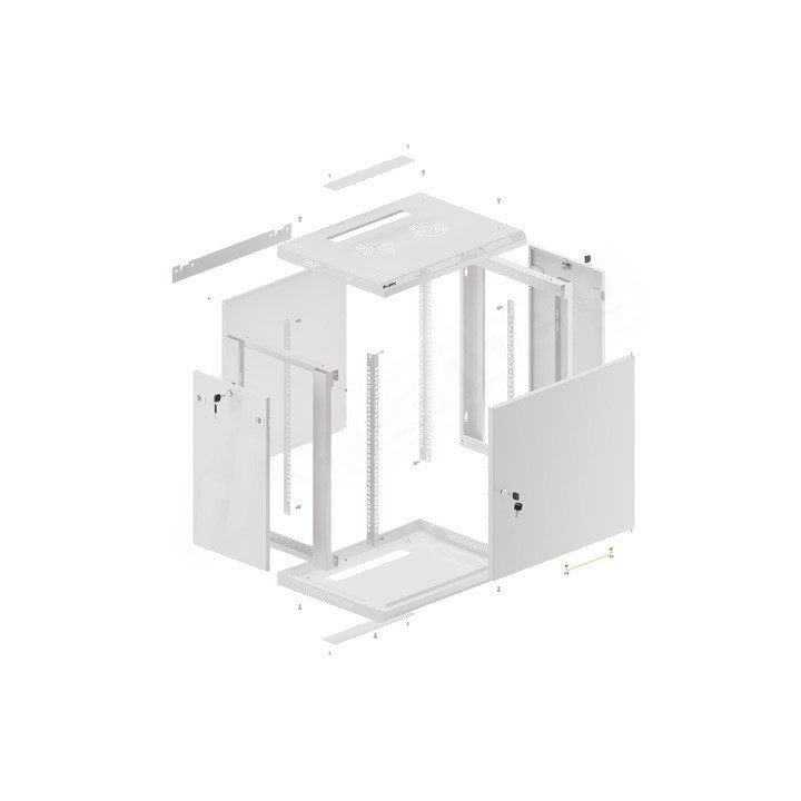 Lanberg WF01-6412-00S 12U Wall-Mount Rack Cabinet Gray