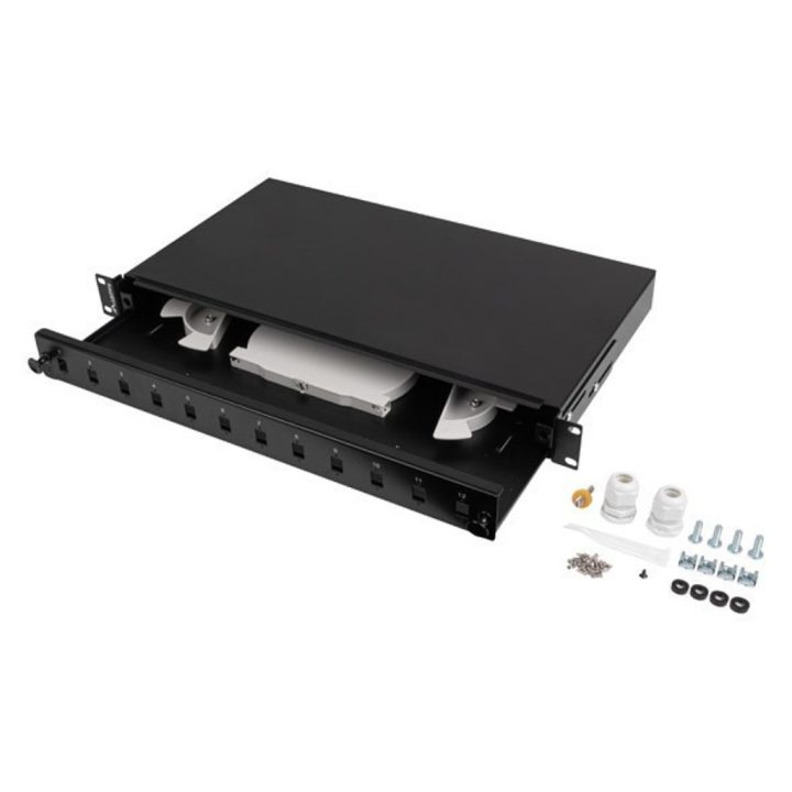 Painel de patch Lanberg FOP1-12SS-LDB 1U