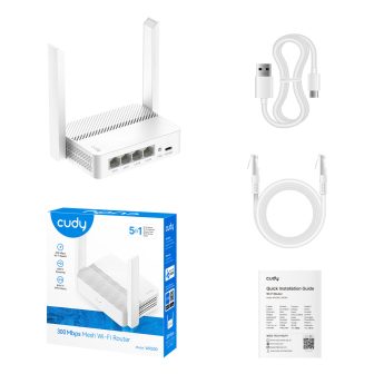 Cudy WR300 router inalámbrico Ethernet rápido Banda única (2,4 GHz)…