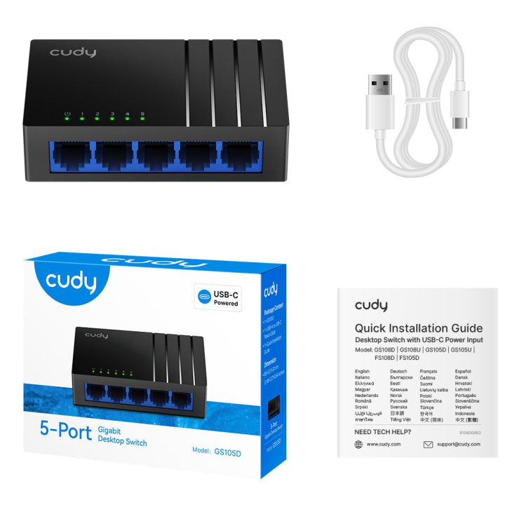 Cudy GS105D switch No administrado Gigabit Ethernet (10/100/1000)…