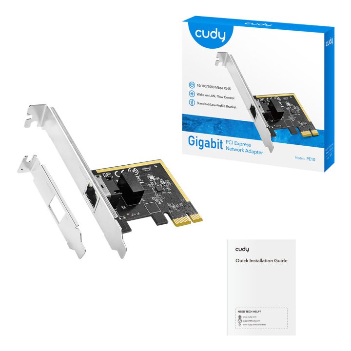 Cudy PE10 adaptador e placa de rede Interna Ethernet 1000 Mbit/s