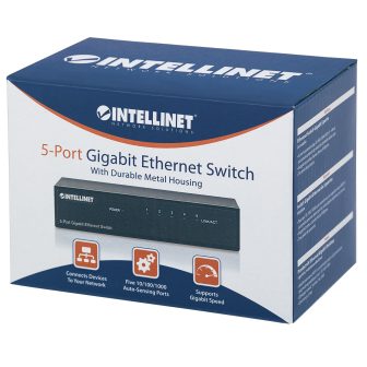 Intellinet Gigabit Ethernet 5-Port Network Switch, Desktop Format…