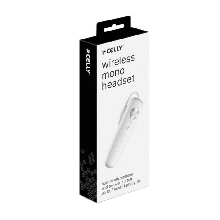 Celly BH20WH Wireless In-Ear Headset for Office/Call Center White