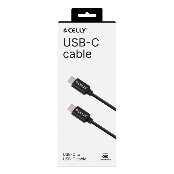Celly USBCUSBCBK cabo USB USB 2.0 1 m USB C 60 W Preto