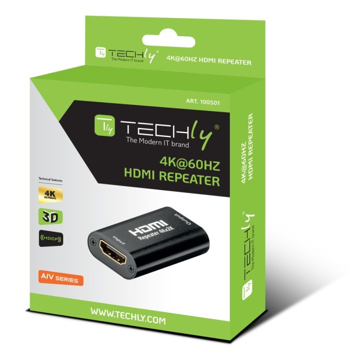 Techly IDATA HDMI2-RIP4KT Audio/Video Extender AV Signal Repeater…
