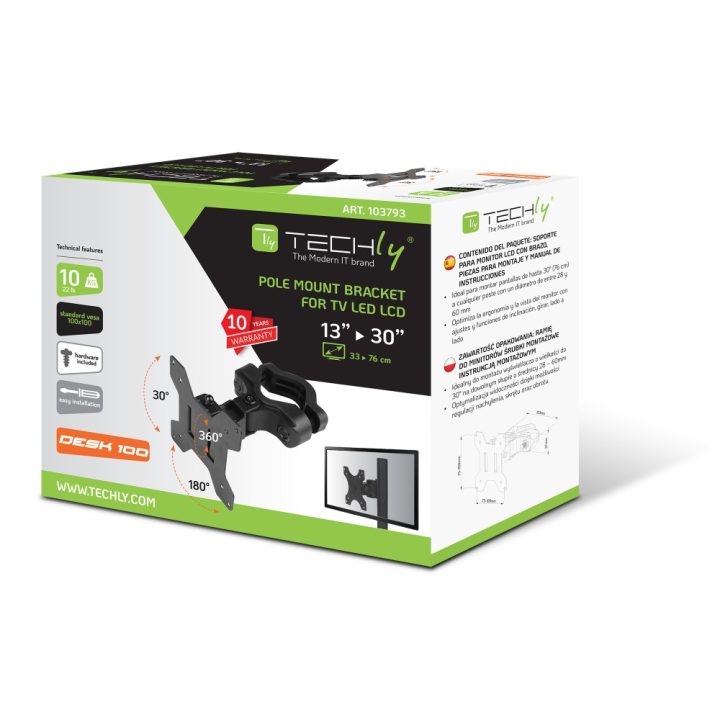 Techly ICALCD100BK Black Desk Stand