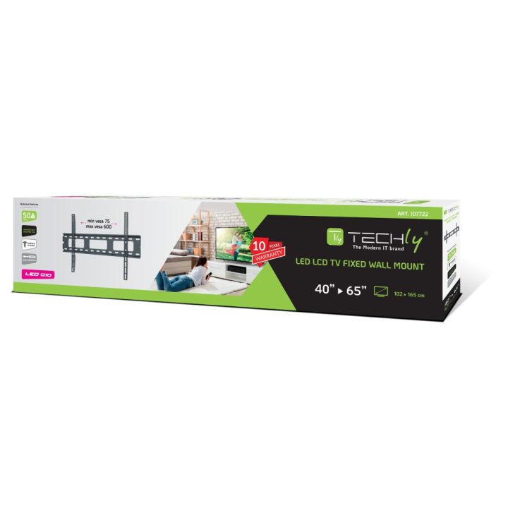 Techly ICA-PLB 132L2 suporte para TV 65" Preto
