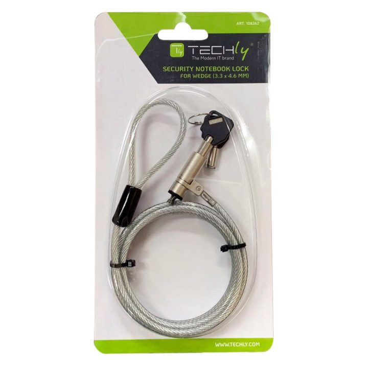 Techly IQ-LOK-13-KT Anti-Theft Cable Silver 1.8 m