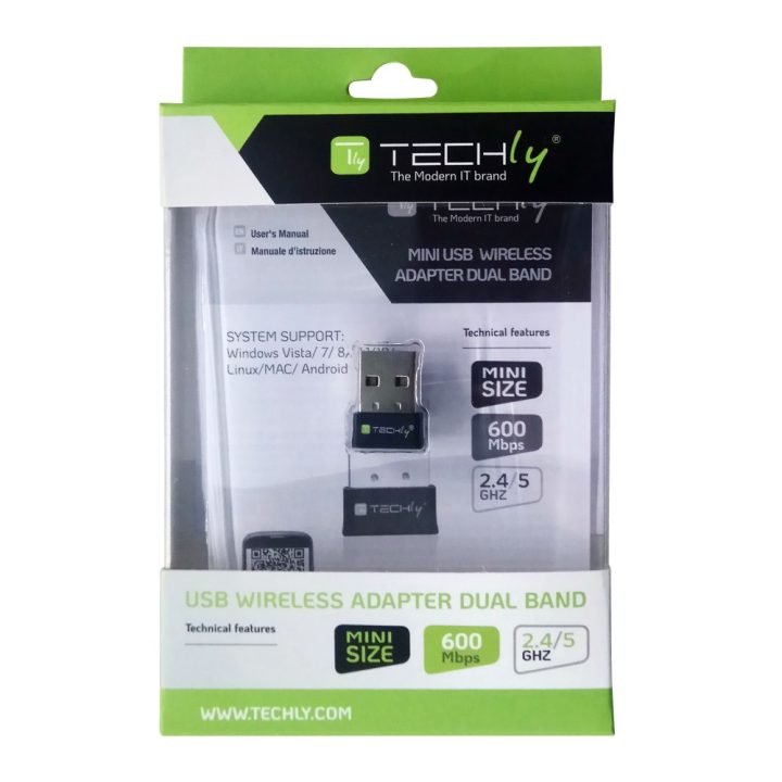 Techly I-WL-USB-600TY adaptador y tarjeta de red WLAN 583 Mbit/s
