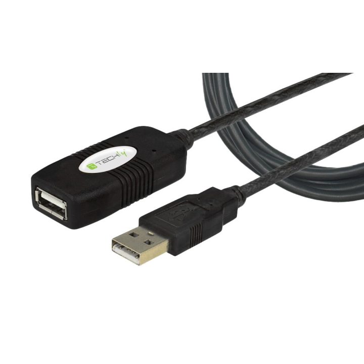 Techly IUSB-REP10TY cable USB USB 2.0 10 m USB A 0,48 Gbit/s Negro