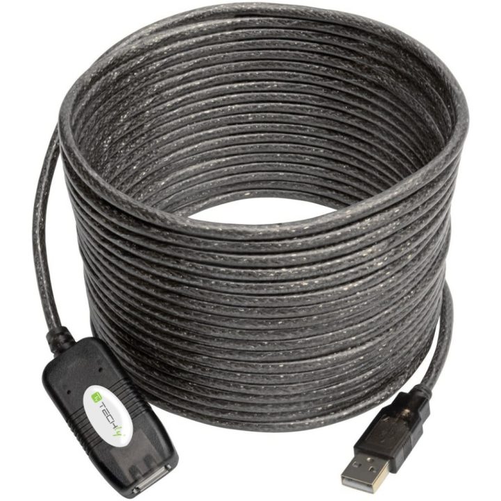 Techly IUSB-REP10TY cabo USB USB 2.0 10 m USB A 0,48 Gbit/s Preto