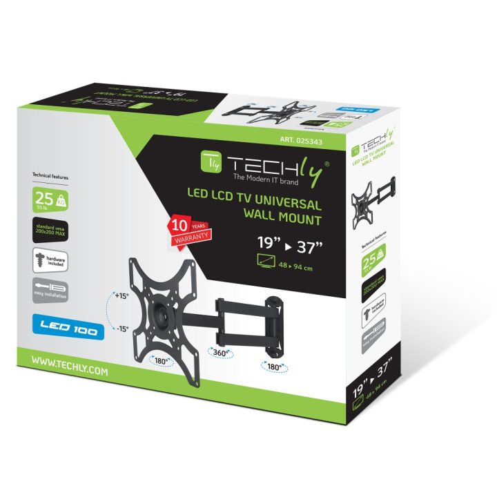 Techly ICA-LCD 2923B TV Mount 37" Black