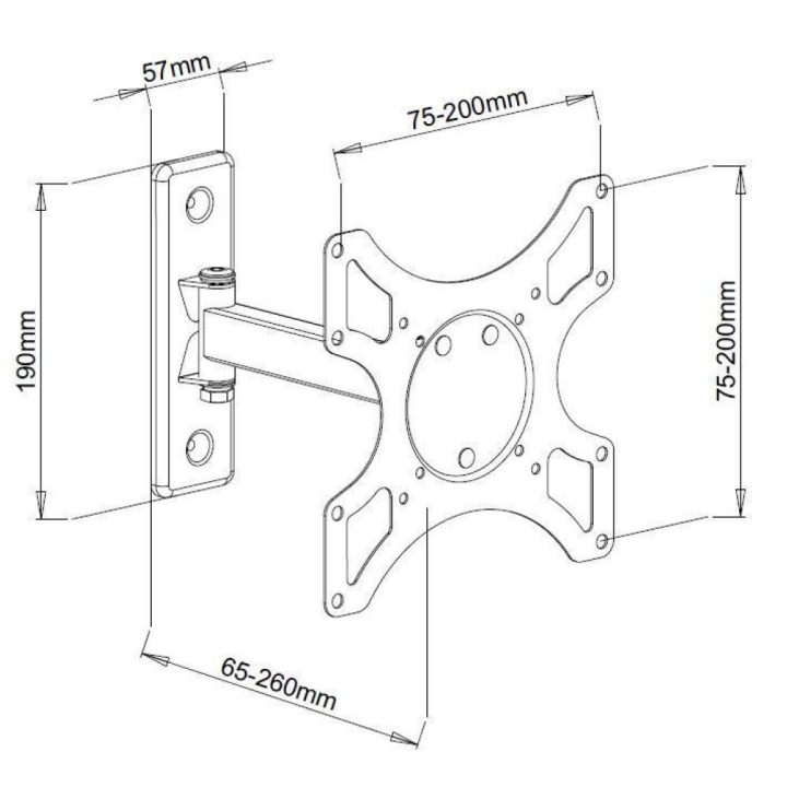 Techly ICA-LCD 2901 suporte para TV 37" Preto