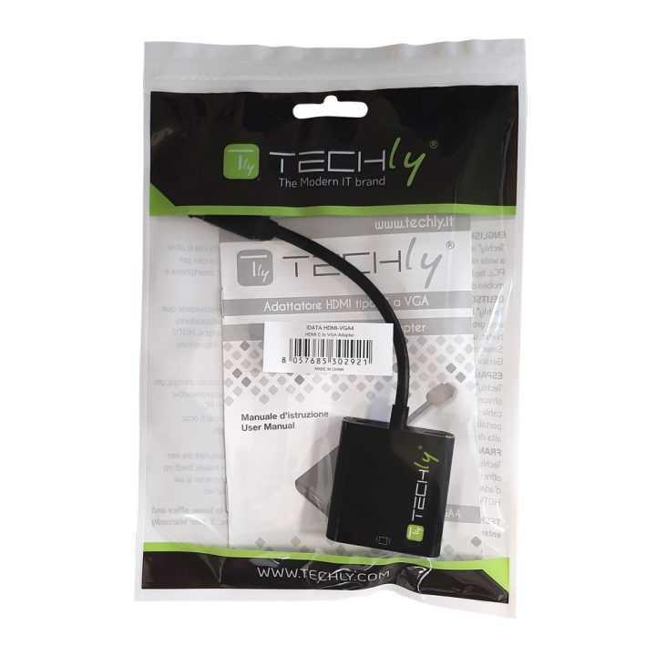 Techly IDATA HDMI-VGA4 VGA (D-Sub) to HDMI Type C (Mini) Video Cable…