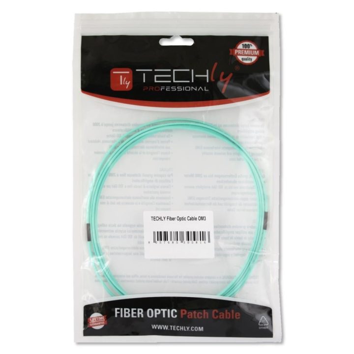 Techly LC M-M 1m Cabo de fibra óptica e InfiniBand Cor aquamarina