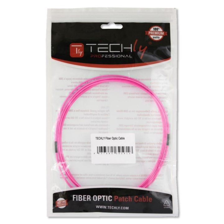Techly LC M-M 10m Cabo de fibra óptica e InfiniBand Fúcsia