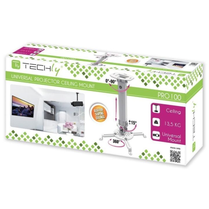 Techly ICA-PM 18S suporte para projetor Teto Prata